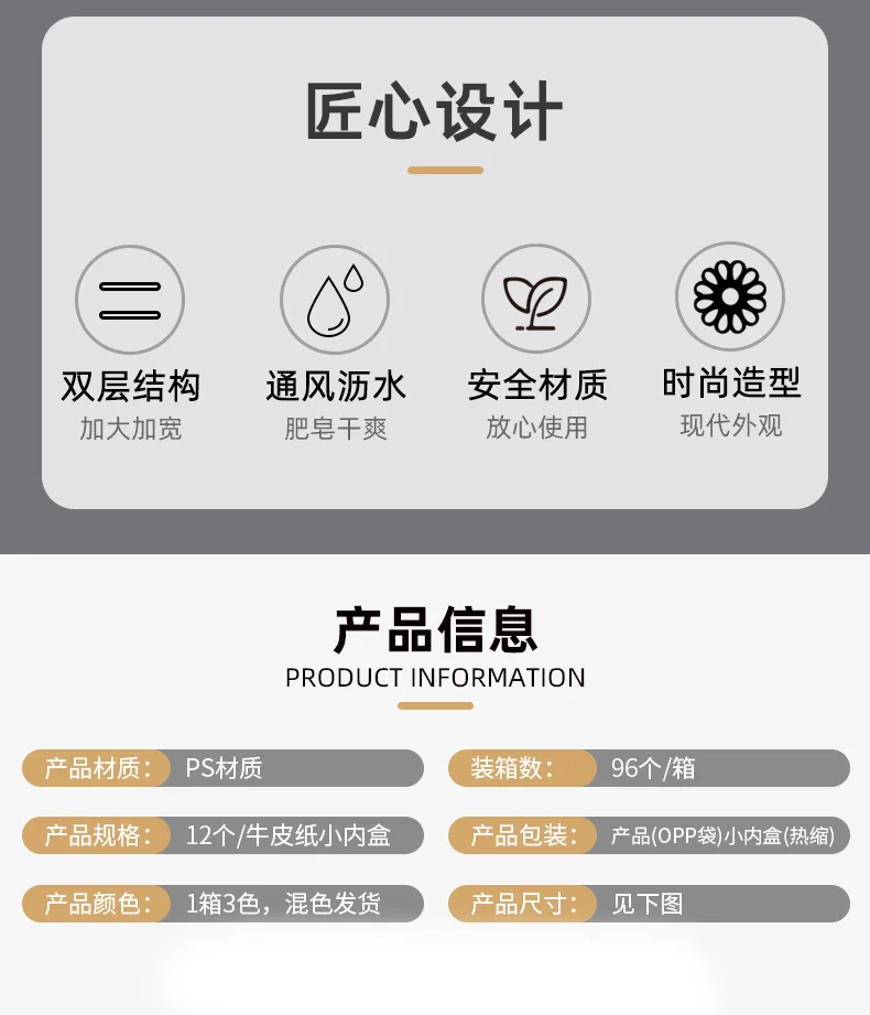 XJ-8182 晶透几何线防水皂盒 实拍图 3